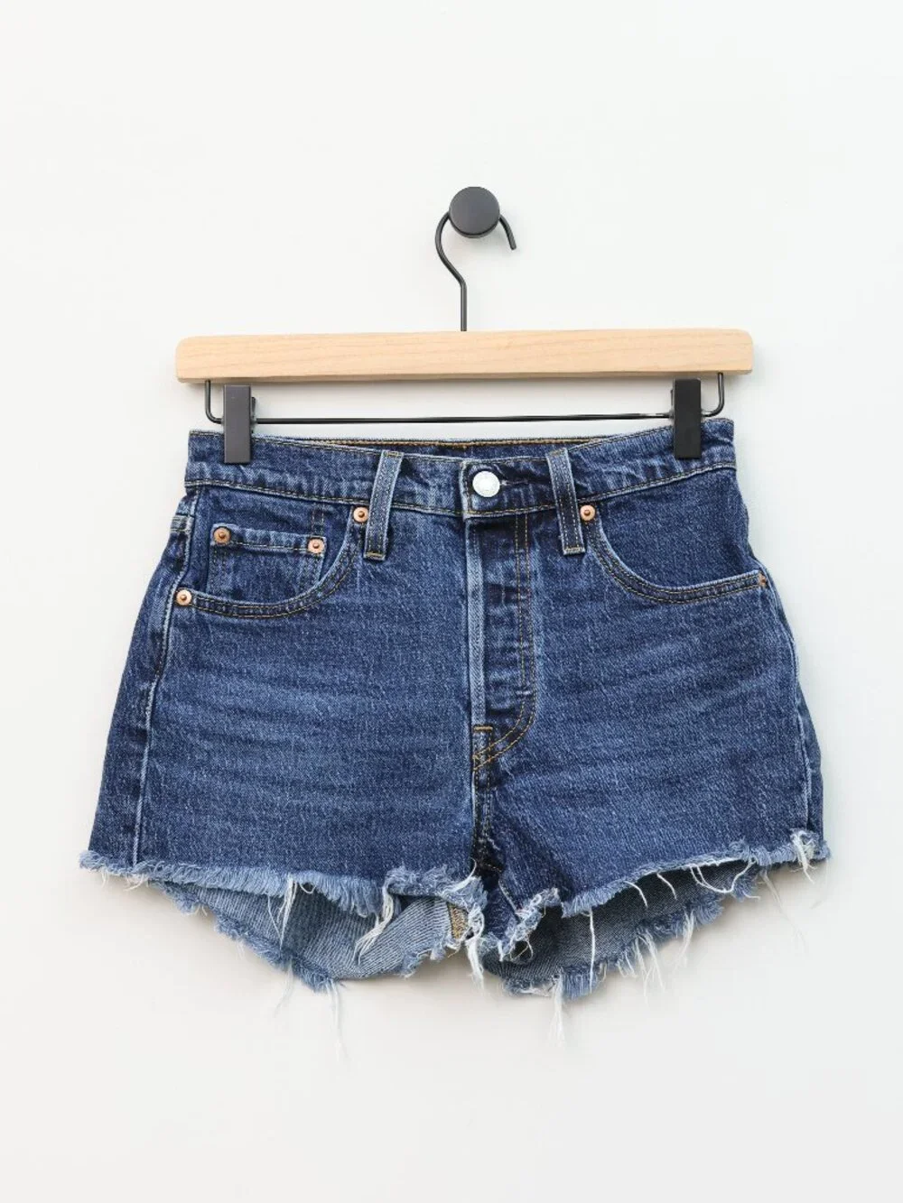 Levi's 501 Original Dark Indigo Denim Shorts Size 25‎ - Picture 2 of 4